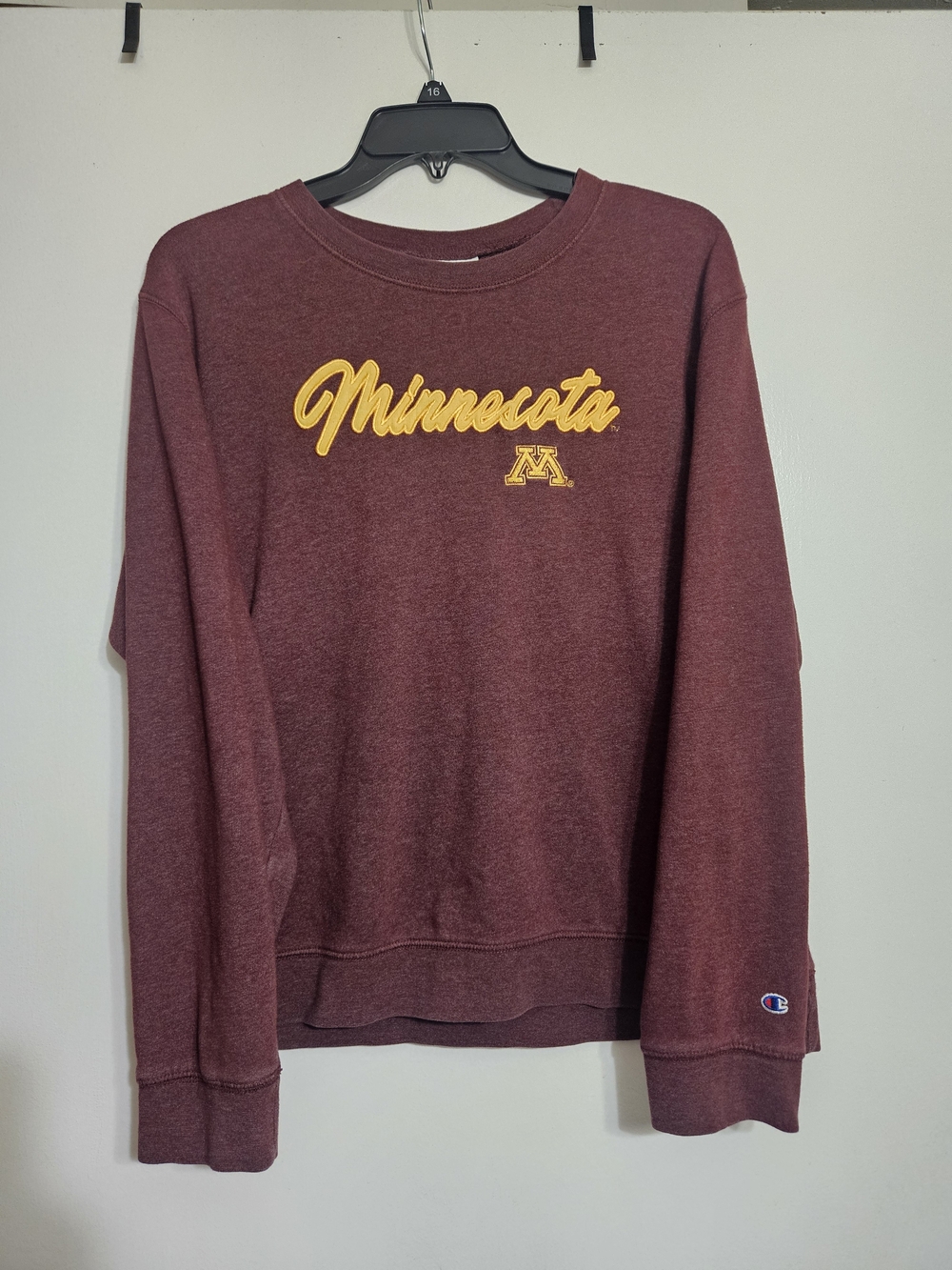 Champion Maroon Minnesota Gophers Crewneck with Gold Logo
